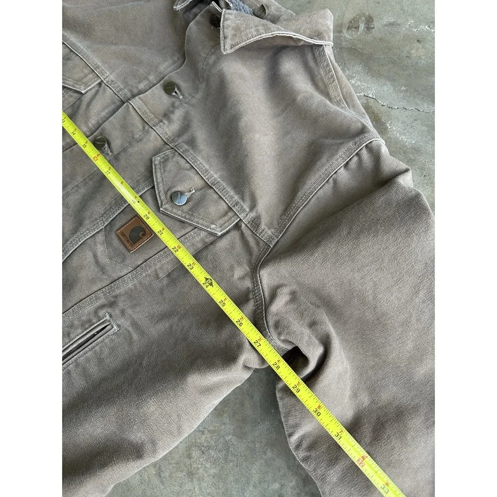 Vintage Carhartt Sherpa Lined Trucker Jacket J233 Sandstone Men's Sz 2XL